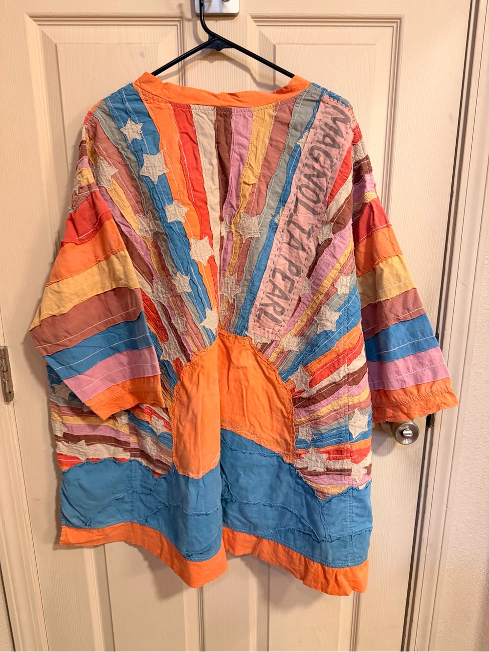 NWT Magnolia Pearl Francis Appliqué Top Patchwork Sunburst Tunic Orange Blue - Picture 7 of 13